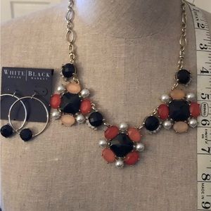 WHBM Set Black, Coral, Pearl set in Gold